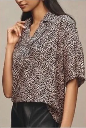 Anthropologie Animal Print Top thumbnail 1