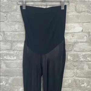 SPANX Mama Maternity Faux Leather High Waisted Leggings Black Size XS #20201R thumbnail 4