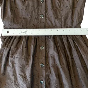 Antonio Melani Brown Cotton Sleeveless V-Neck Eyelet A-Line Dress Sz 2 thumbnail 7