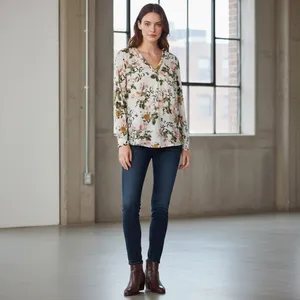 Brina & Em Long Sleeve Floral Blouse Size Medium thumbnail 6