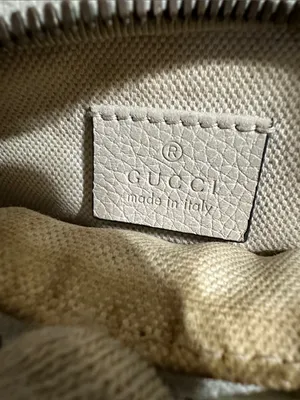 Gucci Off-White/Light Beige Leather Logo Web Belt/Body Bag thumbnail 11