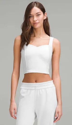 Lululemon‎ Ribbed Softstreme Sweetheart Tank Top Light Vapor thumbnail 1