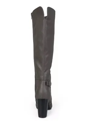Journee Collection Tall Gray Knee-High Block Heel Boot Size 9 thumbnail 4