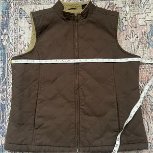 Wolverine Espresso Belmont Quilted Canvas Sherpa Lined Vest Women Size Large thumbnail 7