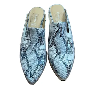 Chinese Laundry Snakeskin Pointed Toe Low Block Heel Mule Slides 7.5 thumbnail 3