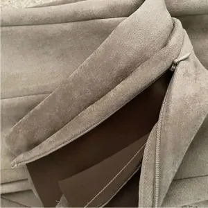 ZARA Faux Suede Legging Trouser Medium Camel Brown Seamed Ankle-Zip SZ M #1128 thumbnail 10