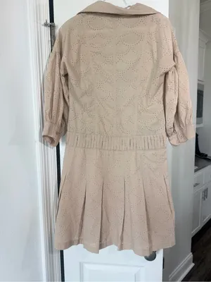 Soda Neutral Eyelet Button-Front Shirtdress thumbnail 3