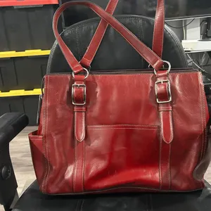 Fossil Elegant Red Leather Tote Bag thumbnail 4