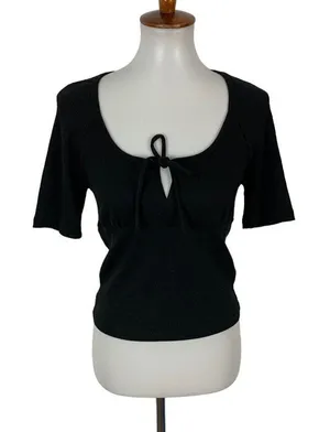 J. Crew‎ Women’s Top Medium Black Short Sleeve thumbnail 1