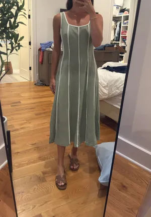 Bobbles and Lace Linen Midi dress thumbnail 4