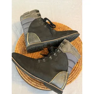 Columbia‎ Womens Lace Up Side Zip Combat Boots Black Grey Mixed Media Size 9.5 thumbnail 5