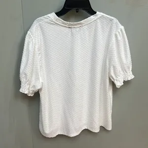 Women's White Textured Top Size XL thumbnail 4