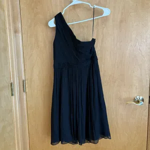 J‎ CREW SHORT DRESS SILK CHIFFON FORMAL 4 KYLIE ONE SHOULDER Black #41825 thumbnail 6
