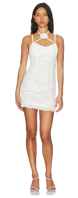 For‎ Love & Lemons Harriet White Crochet Lace Mini Dress S $279 thumbnail 1