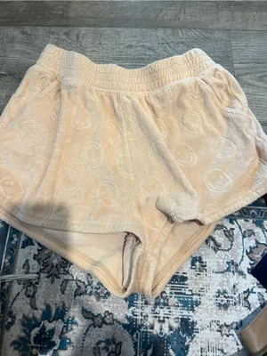 Aerie Cozy Terry Cloth Lounge Shorts in Light Brown thumbnail 5