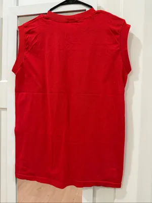 Vintage Red Unisex Red Sleeveless "Flamin' 40" Graphic Tee Size Medium thumbnail 3
