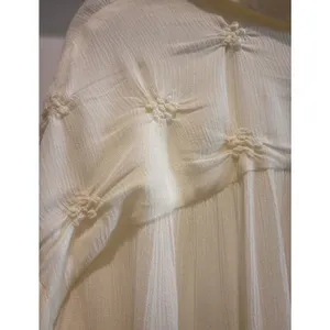 Free People NWT $98 Olivia Ivory Peasant Blouse Button Down V-Neck L thumbnail 6