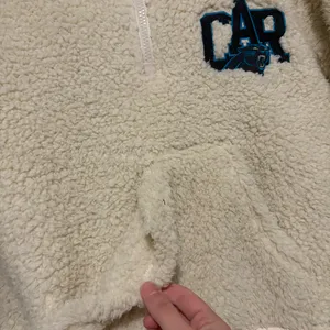 WEAR by Erin Andrews Carolina Panthers Sherpa Half-Zip Hoodie cream‎ women small thumbnail 3