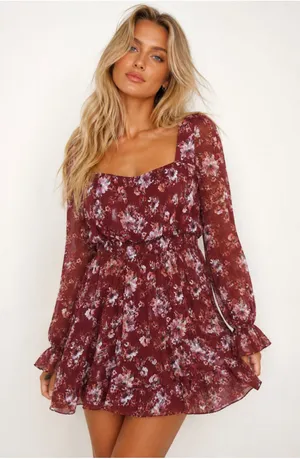 Altar’d‎ State Floral Mini Dress Coquette Romantic Boho Coquette Parisian Scandi thumbnail 1