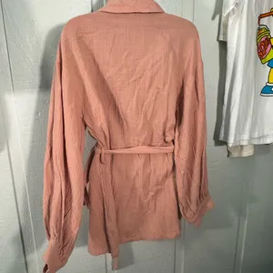 Nordstrom Peach Long Sleeve Wrap Top Size Medium NWT thumbnail 5