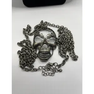Skull Skeleton Head Rapper Necklace Punk Style Long READ thumbnail 4