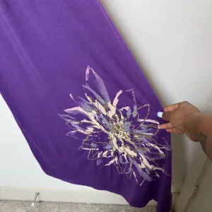 NEW y2k Bongo Women Milkmaid Maxi Dress Purple‎ Braided Macrame Racerback Floral thumbnail 5