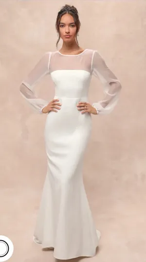White Lulus Formal Gown small thumbnail 1