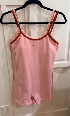 Pink/ Striped Set Active Romper thumbnail 1