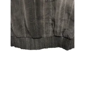 Mystree Gray Vertical Stripe Bomber‎ Jacket Lightweight Quarter Zip Women's L thumbnail 6