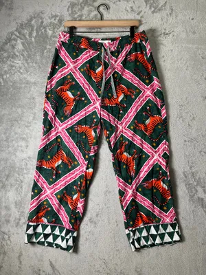 Anthropologie Corinne Lent Tigress Flannel Pajama Pants Large Loungewear Comfort thumbnail 1