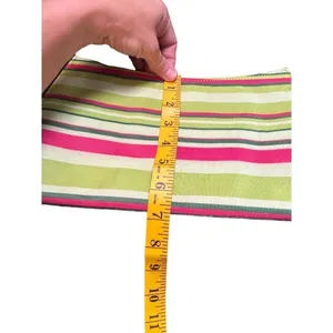 Colorful Striped Handbag With Black Handles & Zip Closure thumbnail 7