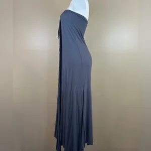 Casa Lee Gray Strapless Maxi Dress Beach Swim Bathing Suit Coverup Small Modest thumbnail 5