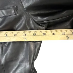 CAbi James Jacket Womens Medium Black Soft‎ Faux Leather Blazer Tailored #4495 thumbnail 6