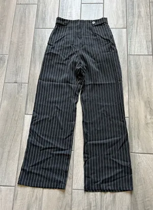 Cider Black Pinstripe Wide-Leg Pants thumbnail 1