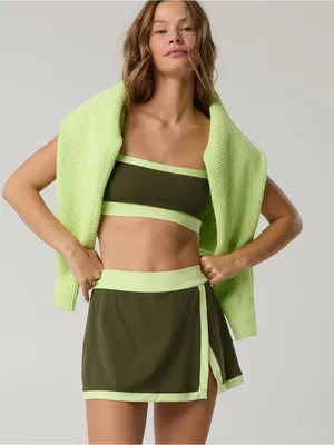 OFFLINE Aerie Real Me XTRA Colorblock Skort skirt tennis contrast military olive thumbnail 1