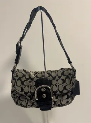 Coach SoHo Signature Flap Bag Y2K Oversized Hardware thumbnail 1