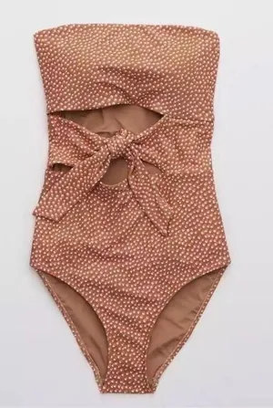 Aerie wrap strapless one piece Bathingsuit thumbnail 1