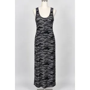 Peyton Jensen Evereve Camo Sleeveless Maxi Tank Dress Grey Black XL NEW Tags thumbnail 2