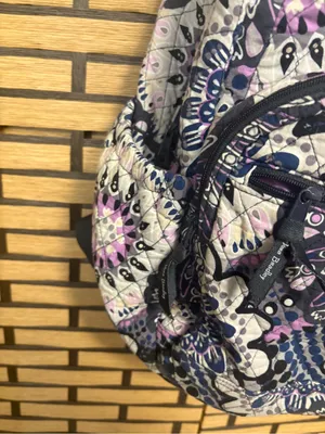 Vera Bradley purple and navy floral backpack thumbnail 6