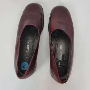 Enzo Angiolini Womens Shoes Size 7 Burgandy Leather Slip On Flat Loafers thumbnail 4
