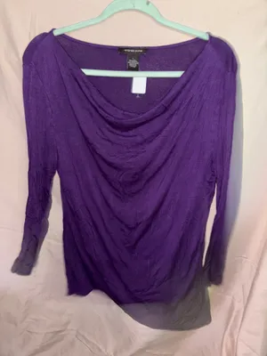 Andrea Jovine Long sleeve swoop nick purple shirt thumbnail 1