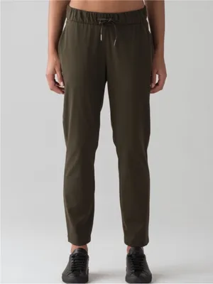 Lululemon On the Fly 7/8 Pant Size 2 Dark Olive Green Luxtreme Drawstring Pants thumbnail 2
