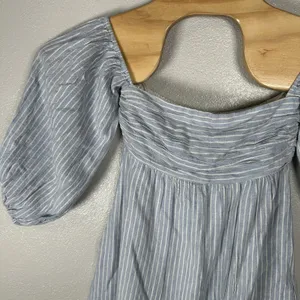 Abercrombie & Fitch Emerson Puff Sleeve Mini‎ Dress Blue White Striped Size XXS thumbnail 2