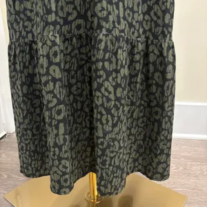 Rails Maple Dress Olive‎ Batik Cheetah Animal Print Midi V-Neck Long Sleeve M thumbnail 8