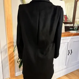 Jules Miller Black Oversize Wool Vintage 1980's Coat, Big Shoulders, S/M. thumbnail 4