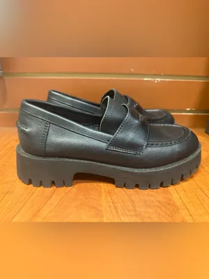Steve Madden Lawrence Black Leather Chunky Lug Sole Loafers Size 8M thumbnail 3