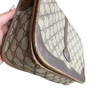 Vintage Gucci Shoulder Bag Flap Closure Classic‎ Brown Monogram thumbnail 9