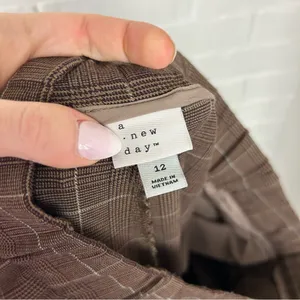 A New Day Plaid Baggy Cargo Tapered Trouser Pants Size 12 thumbnail 3