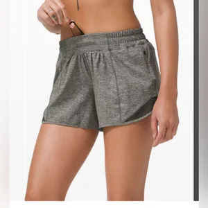 lululemon hotty hot short II 4” heather lux multi black size 10 thumbnail 4