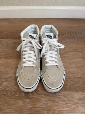 Vans Unisex Sk8-Hi Beige Suede Canvas Sneaker Shoes thumbnail 5